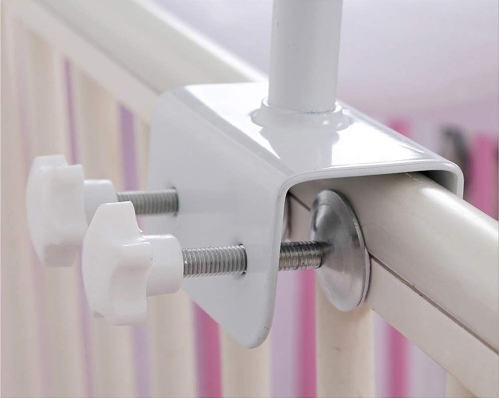 CdyBox Crib Canopy Holder Universal Metal Adjustable Clip-On Stand Bracket for Crib Cot Bed Mosquito Net(White, Stand only)