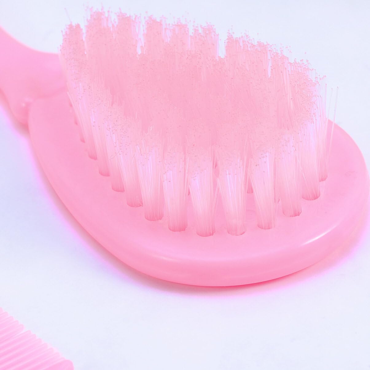 HEALLILY Kids Comb Baby Hair Brush and Comb Set for Newborn Scalp Grooming Product for Infant Toddler Kids (Pink)