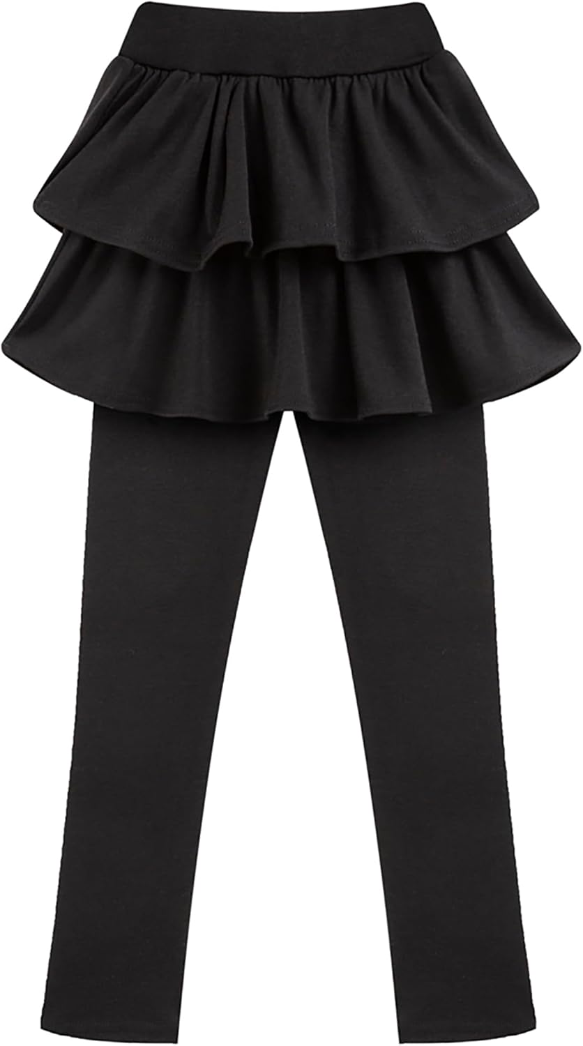 Girls School Uniform Pants Leggings with Skirts Stretch Warm Jegging 4-12 Years