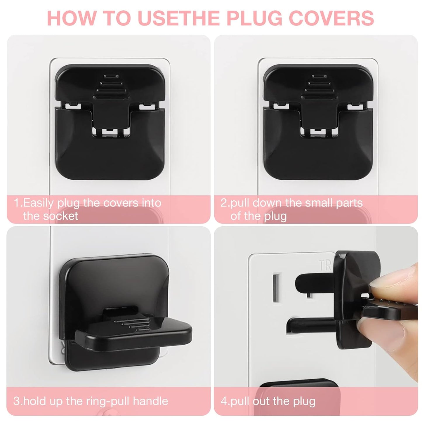 Outlet Covers Babepai 38-Pack Black Child Proof Electrical Protector Safety Improved Baby Safety Plug Covers