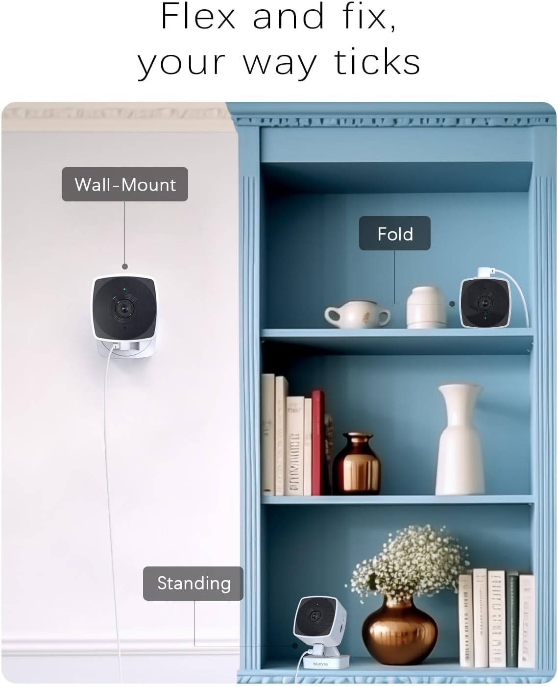 blurams 5GHz Cameras for Home Security, 2K Security Camera Indoor, Pet Camera with Phone App, Indoor Camera w/AI Motion Detection, 2-Way Audio, Compatible with Alexa&Google Home, WiFi 6