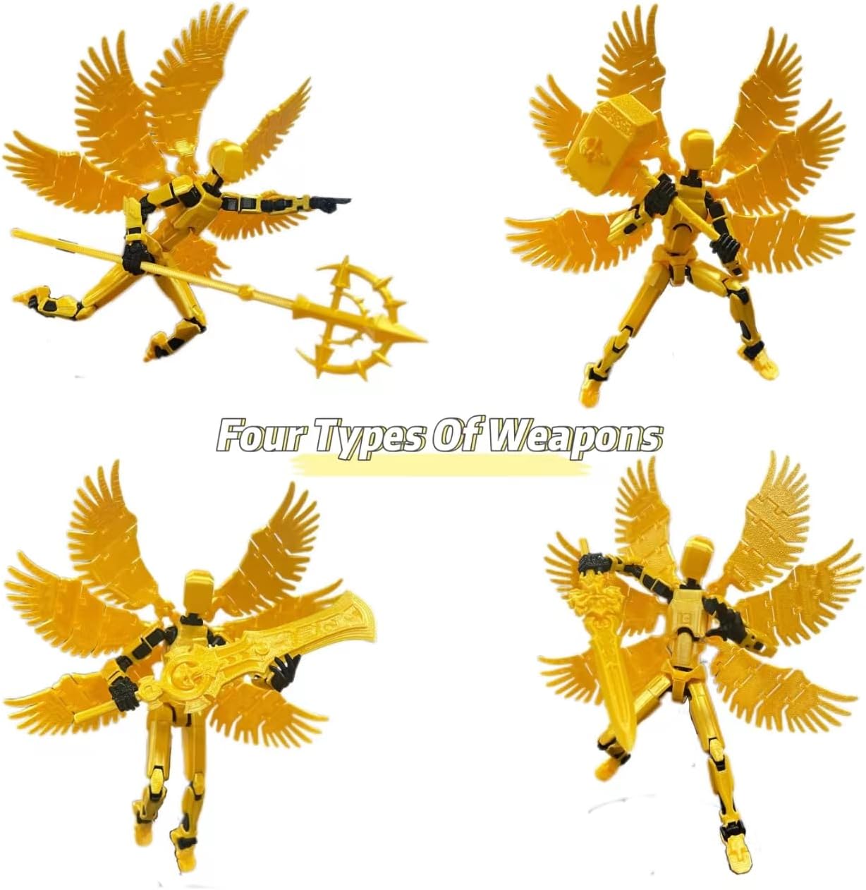 (Assembly Completed) T13 Action Figure Set, Titan 13 Action Figures, 3D Printed Dummy 13 Multi-Jointed Movable Robot Toy, Diy Lucky 13 Action Figure for Kids Adult Christmas Birthday Gifts(Laser gold)