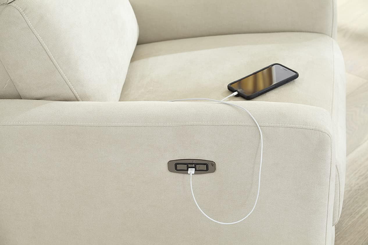 Nurture& The Glider Premium Power Recliner Nursery Glider Chair with Adjustable Head Support | Designed with a Thoughtful Combination of Function and Comfort | Built-in USB Charger (Ivory)