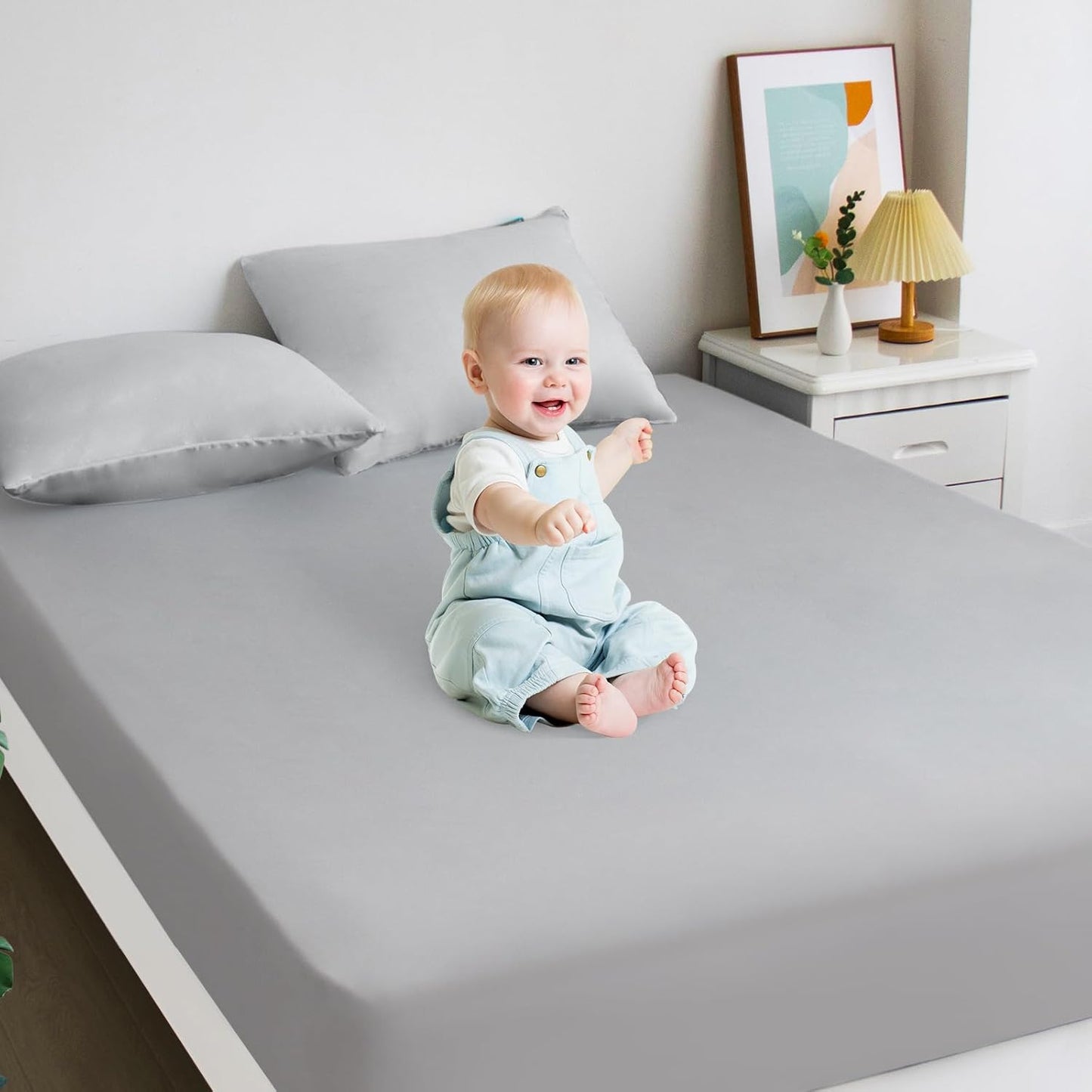 2 Pack Full Size Mattress Protector Waterproof, Noiseless & Soft Coverage Mattress Cover Fitted Sheets with Deep Pocket up to 14", Super Breathable & Easy Wash Full Mattress Protector