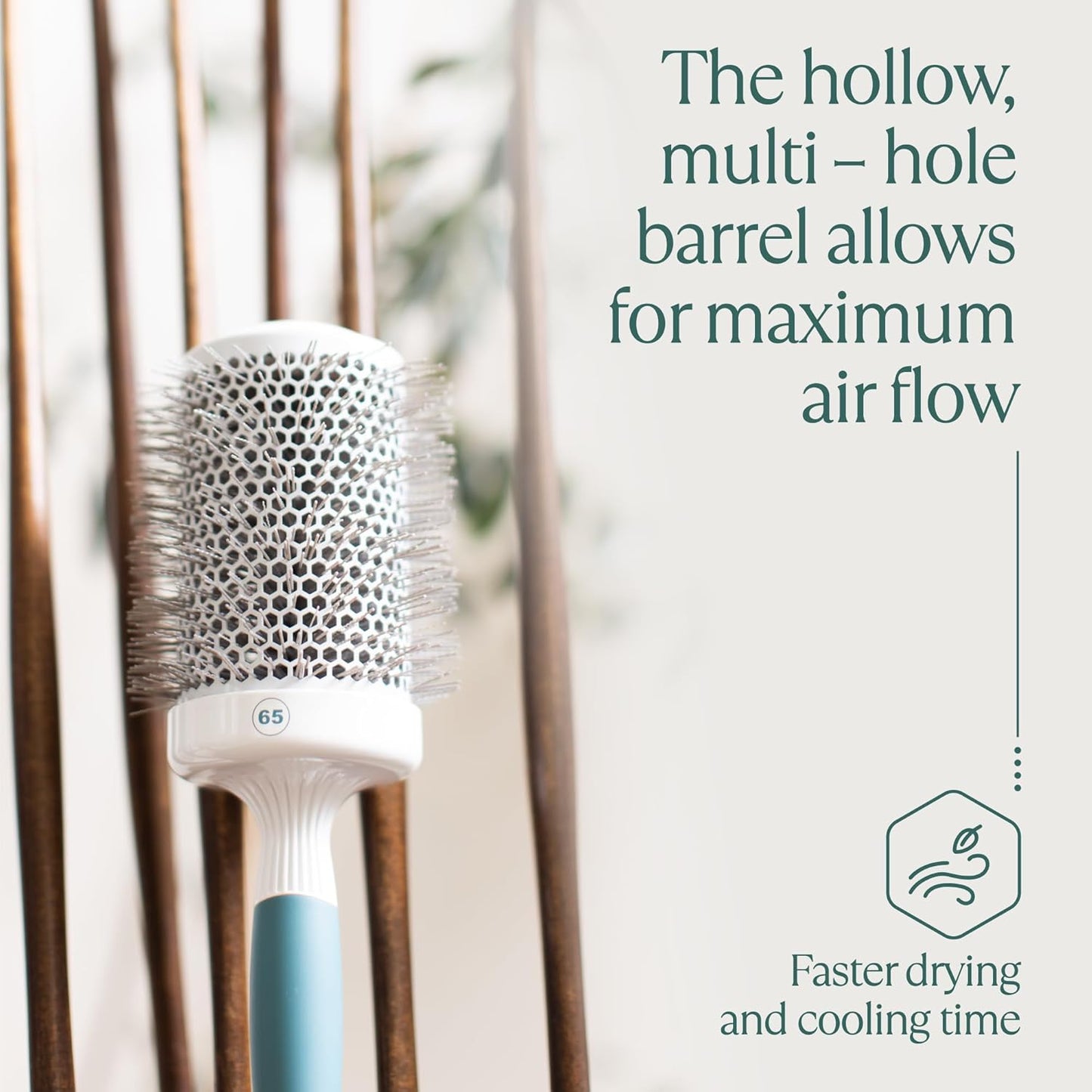 Round Brush for Blow Drying - Extra Large Ceramic Ion Thermal Barrel for Precise Styling and Maximum Volume - Lightweight Hair Brush for Smooth Manageable Hair (Bristle 3.4 in, Barrel 2.5 in)