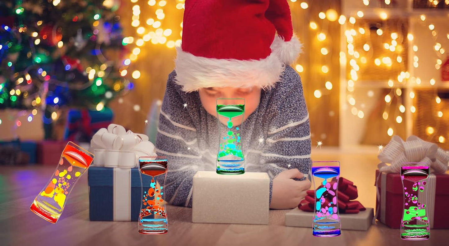 Liquid Motion Bubbler Timer Set of 1 for Home Office Desk Toys, Oil Water Timers for Kids Adults, Sensory Toys, Fidget Toy, Autism Toys, Calm Relaxing Activity, Blue Yellow