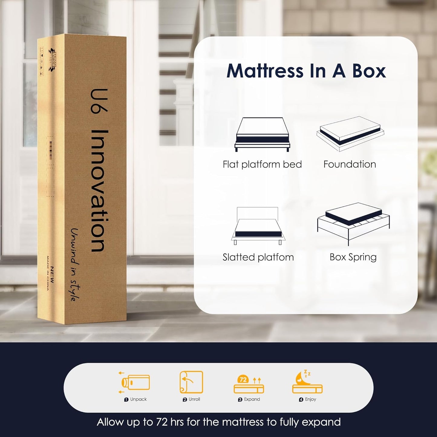 10 Inch Gel-Infused Memory Foam Mattress Twin Size,Medium Soft with Removable Washable Cover Cooling Gel Bed in a Box,CertiPUR-US Certified,38"X75"X10" Navy Blue