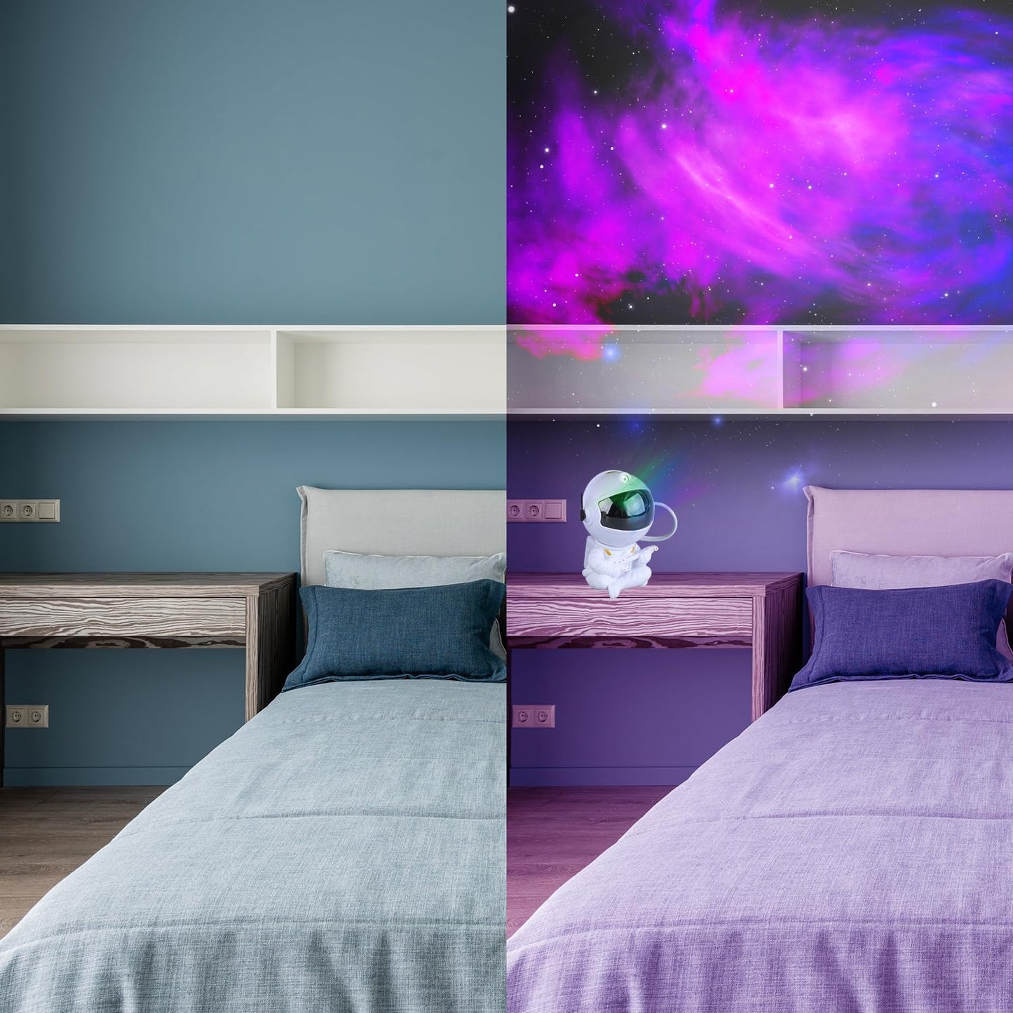 Astronaut Star Projector, Star Projector Galaxy Light for Kids,8 Modes Remote and 270° Adjustable Led Lights for Bedroom, Girls Room Decoration, Home Theater, Ceiling, Timer (White Guitar)