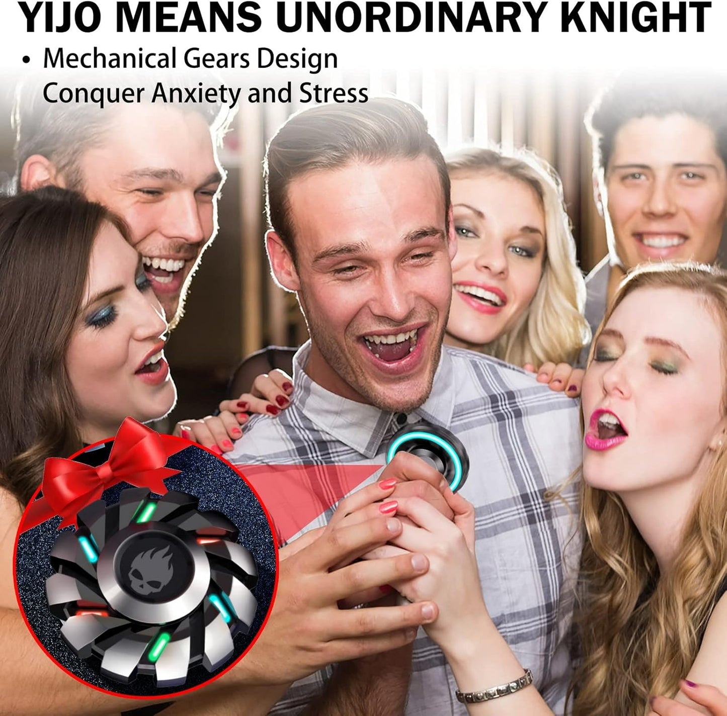 Metal Fidget Spinner High Speed and Silence Colorful Glowing, Cool Mechanical Gear Spinner, Anti-Anxiety and Stress Release for Kids and Adults