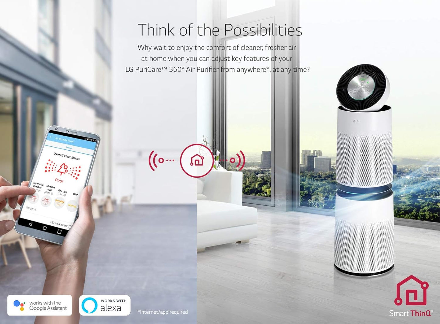 LG PuriCare 360-Degree Air Purifier with SmartThinQ Wi-Fi and Voice Control, AS560DWR0