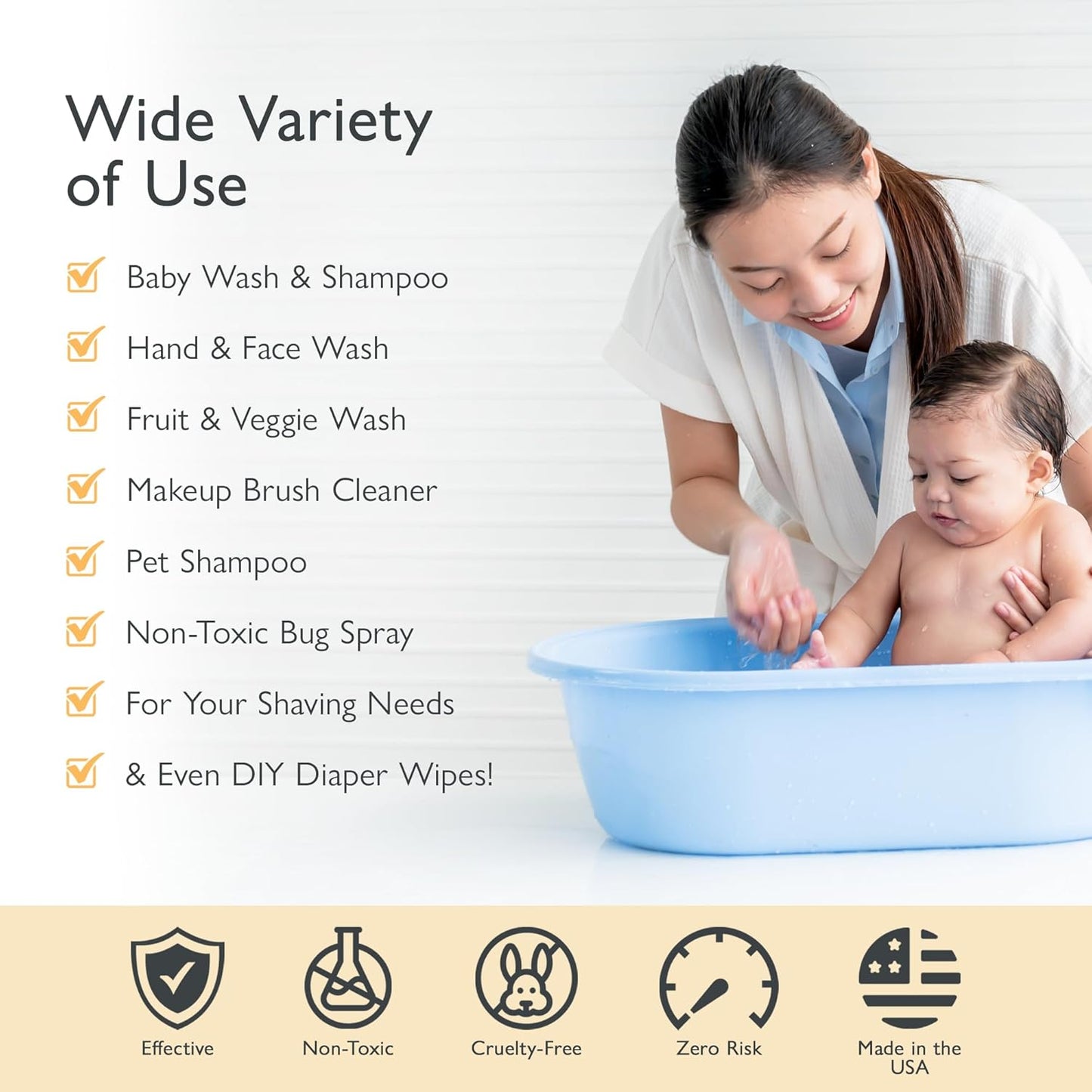 SoCal Suds & Company - 2-in-1 Organic Foaming Baby Shampoo & Body Wash Refill- Natural Botanical Castile Soap Baby Wash Sensitive Skin, Newborn Nourishing Soothing Ingredients - Soft Citrus, 32oz