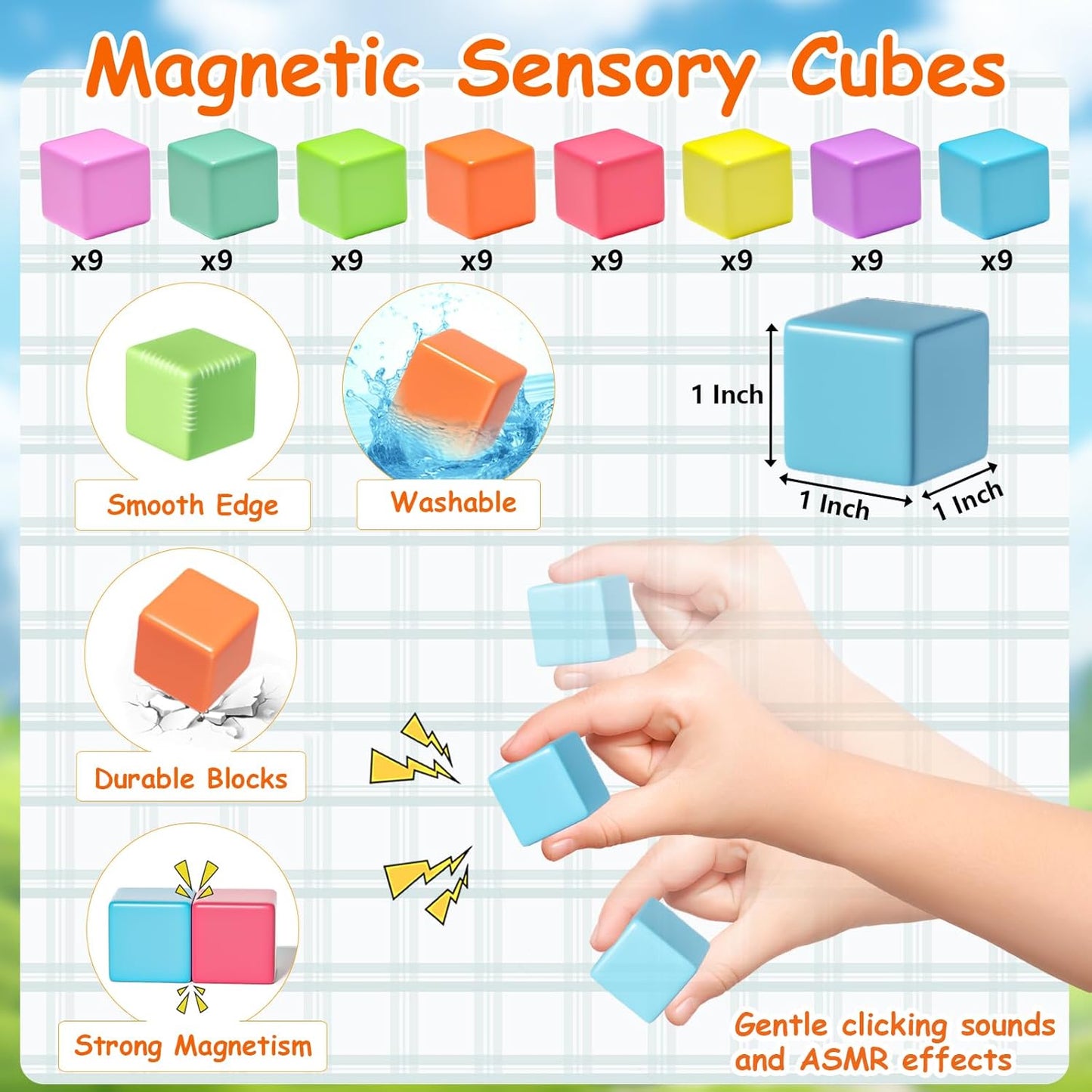 Magnetic Blocks, Magnet Building Cubes for Toddlers Ages 3-5, STEM Educational Sensory Autism Montessori Preschool Toys, Gifts for Kids Ages 4-8 Year Old Boys and Girls