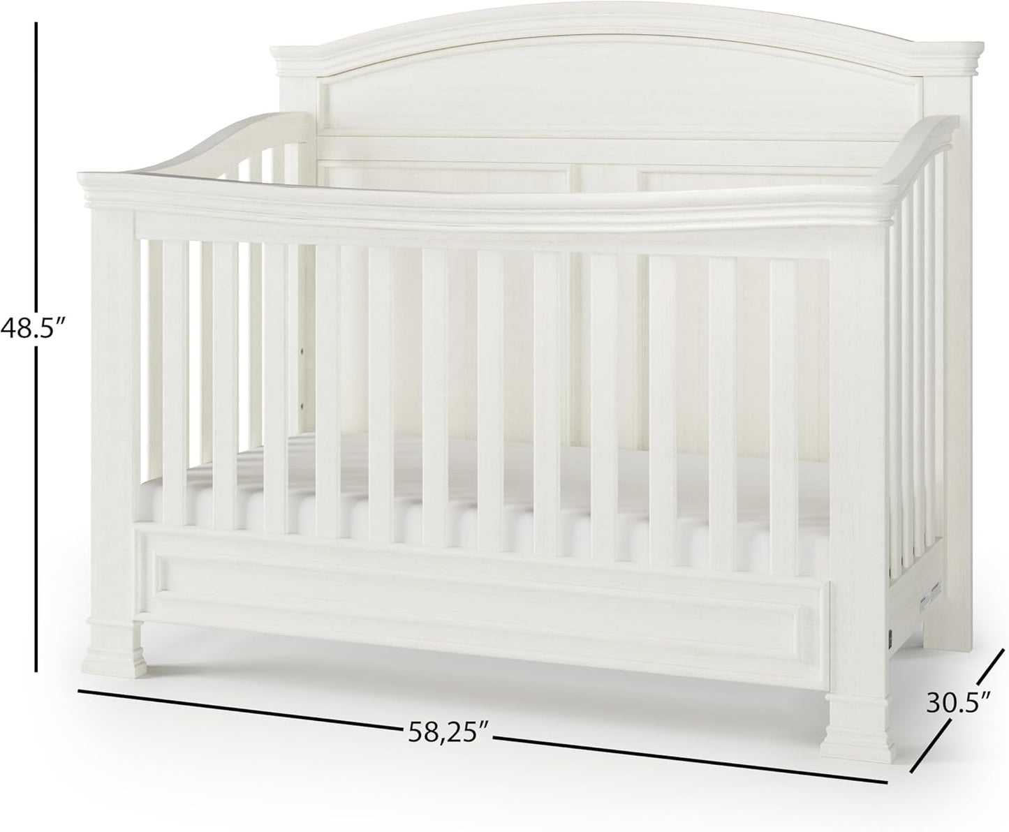Child Craft Legacy Westgate 4-in-1 Convertible Crib, Baby Crib Converts to Day Bed, Toddler Bed and Full Size Bed, 3 Adjustable Mattress Positions, Baby Safe Finish, Fully Assembled (Vintage Linen)