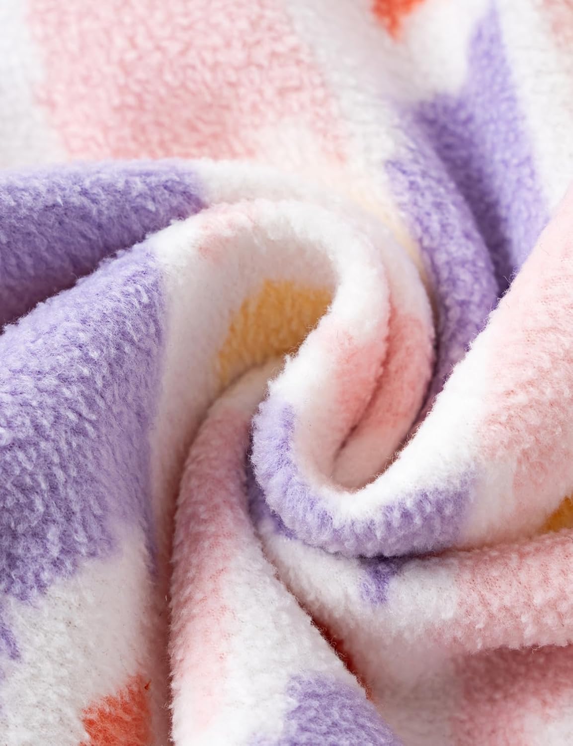 Kids Printed Polar Fleece Jacket Toddler Baby Boys Girls Autumn Winter Warm Sherpa Lining Outerwear Soft Lightweight