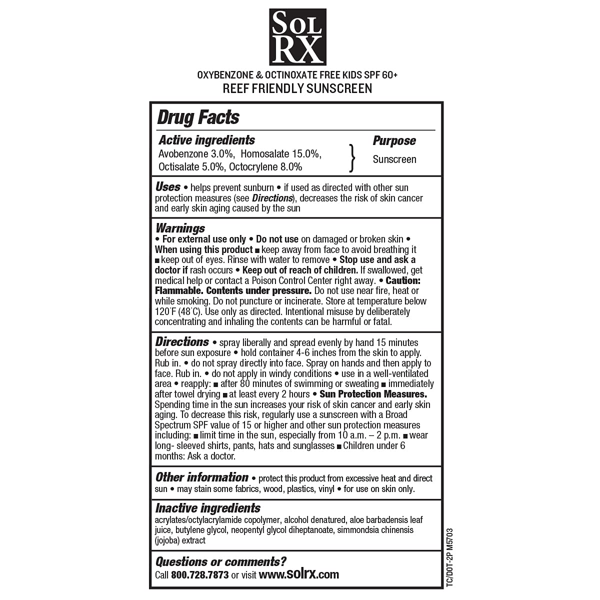 SolRX SPORT KID's SPRAY SPF 55+ Sunscreen Spray SPF55+, Reef Friendly, Broad Spectrum Sunscreen for Face and Body, Oxybenzone Free