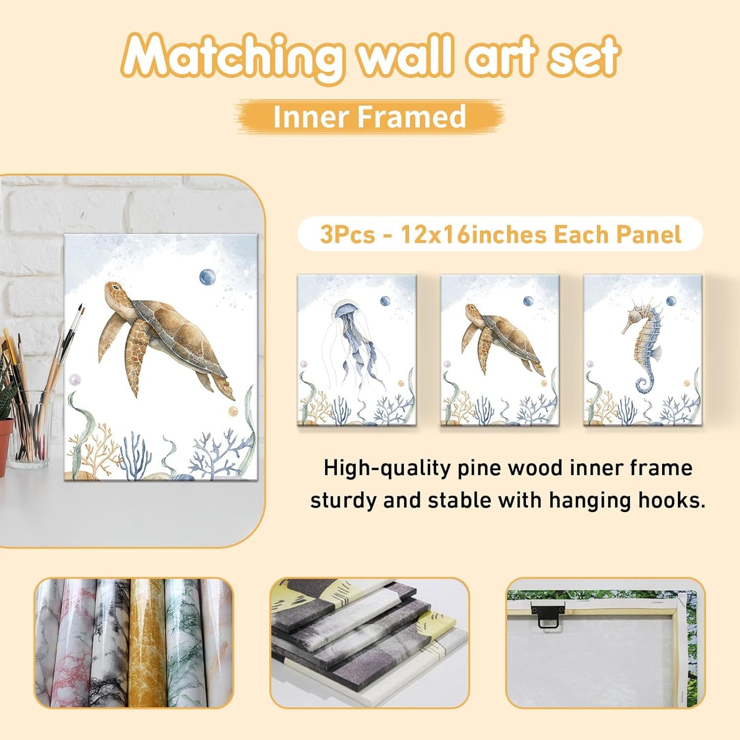 Custom Crib Bedding Set - 5 Pcs Customized Baby Crib Set with Name - Soft Double Layer Marine Animals Nursery Baby Bedding Set for Girls Boys - Personalized for Infant Toddler