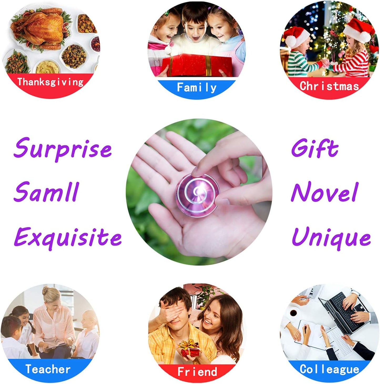 Desk-Fidget-Kinetic-Toys Cool-Gadgets: Cool-Stuff Thing Game Toy for Adult Teen Children Kid, Optical-Illusion Stress Relief Gifts for Man Women Home Office School Christmas Spinning Up 300 Seconds