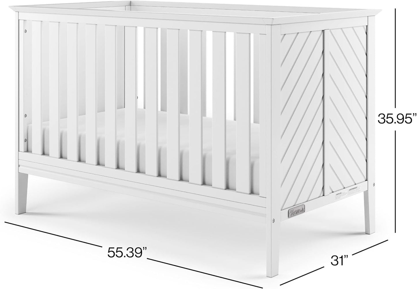 Child Craft Atwood 3-in-1 Convertible Crib, Baby Crib Converts to Day Bed, Toddler Bed, 3 Adjustable Mattress Positions, Non-Toxic, Baby Safe Finish (Matte White)