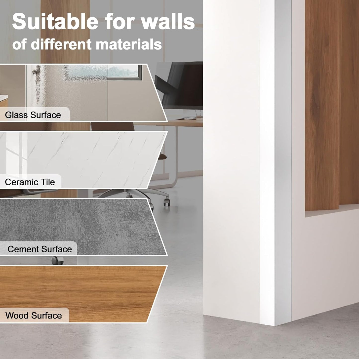 4PCS 45" White Metal Corner Protectors, Aluminum Self Adhesive Corner Guards, Metal Wall Edge Protector Strip, Furniture Corner Protectors, Wall Cabinet Baseboard Decoration 45" x 1"