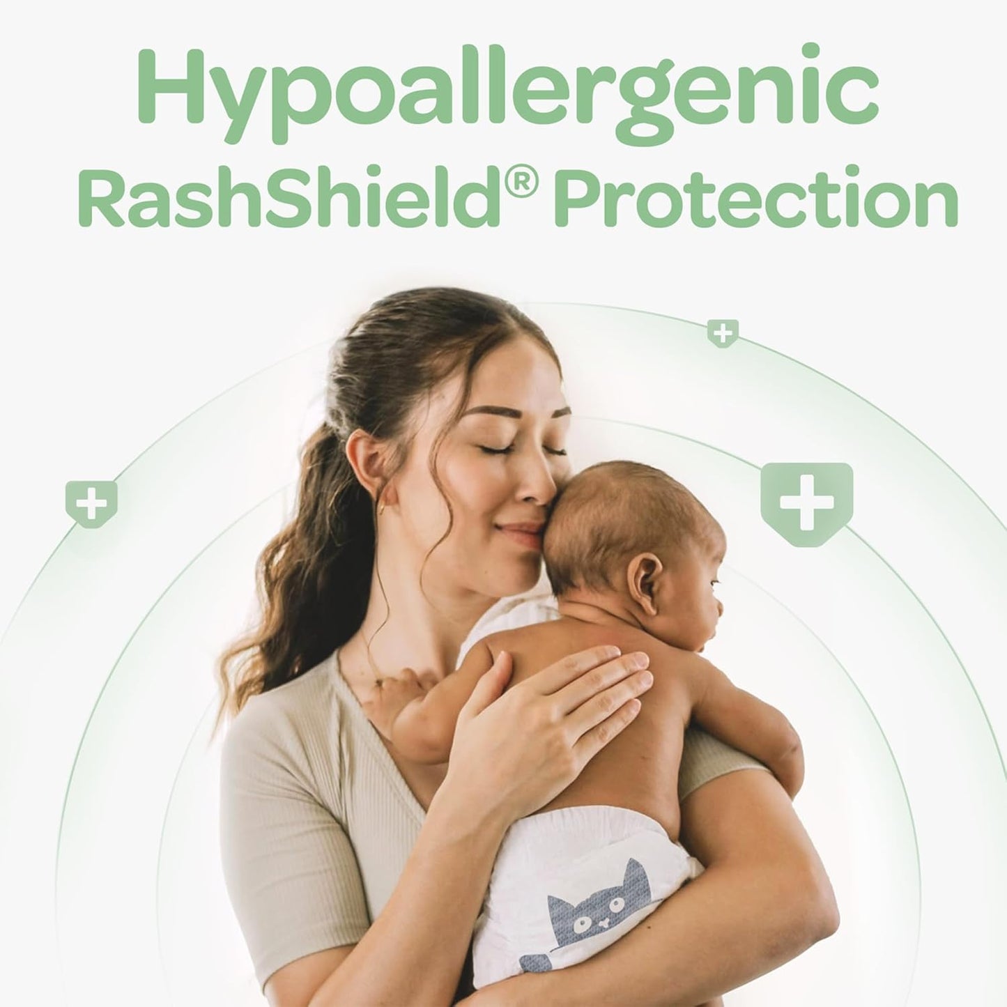 PARASOL Clear+Dry Disposable Diapers | RashShield Protection, Leakproof Design, Hypoallergenic Diaper Set | Size 2 (10-18 lbs.) 72 Count