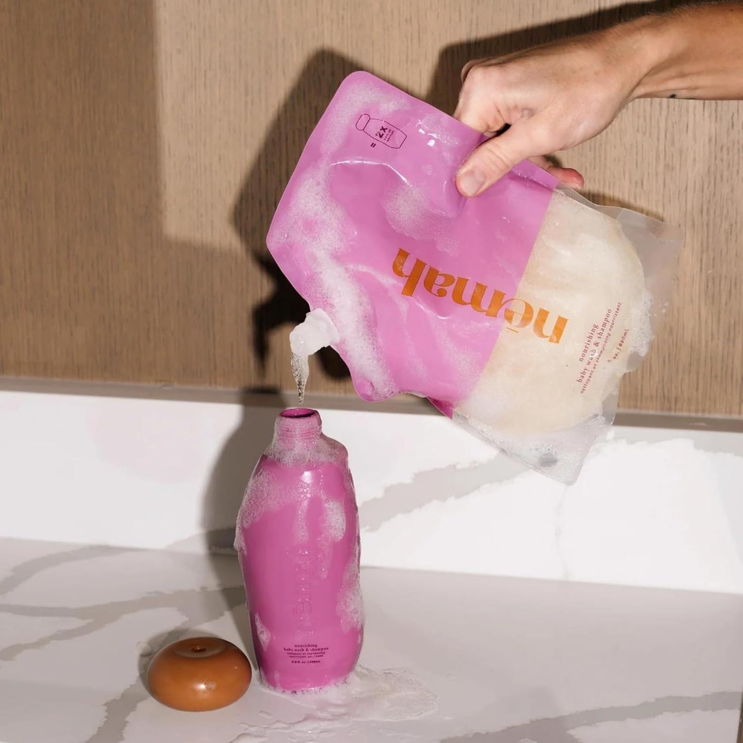 Nemah - 2-in-1 Baby Soap and Shampoo Refill - Tear-Free Baby Body Wash and Shampoo with Actismart Chamomile, Jojoba Oil, & Activera Aloe - Vegan & Cruelty-Free - 21.97 fl. oz.