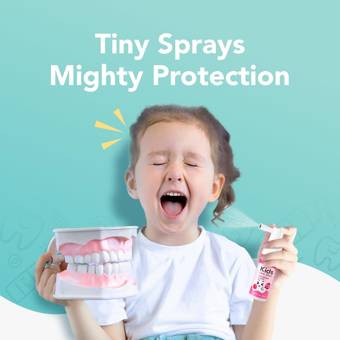 LAB52 Kids Oral Spray Gift Box, Toddler Toothpaste Helper for Daily Oral Care and Fresh Breath, Children Approved with Fluoride Free for Newborn to Preschoolers, Xylitol Grape Flavor (3 Packs)