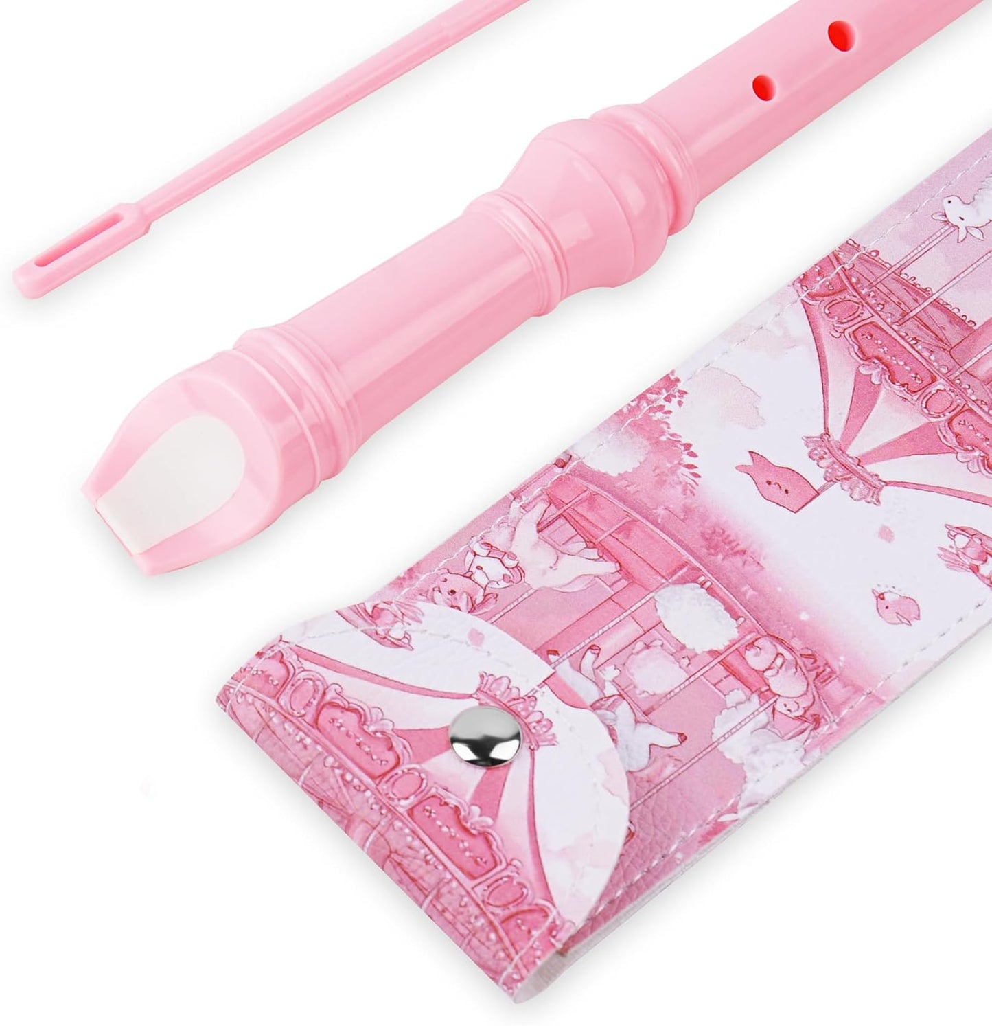 Recorder Instrument for Beginner Kids Adults,8-Hole Soprano Descant Recorder Music Flute with with Cleaning Rod & Leather Case For School Student Home Entertainment(2-Trojans)