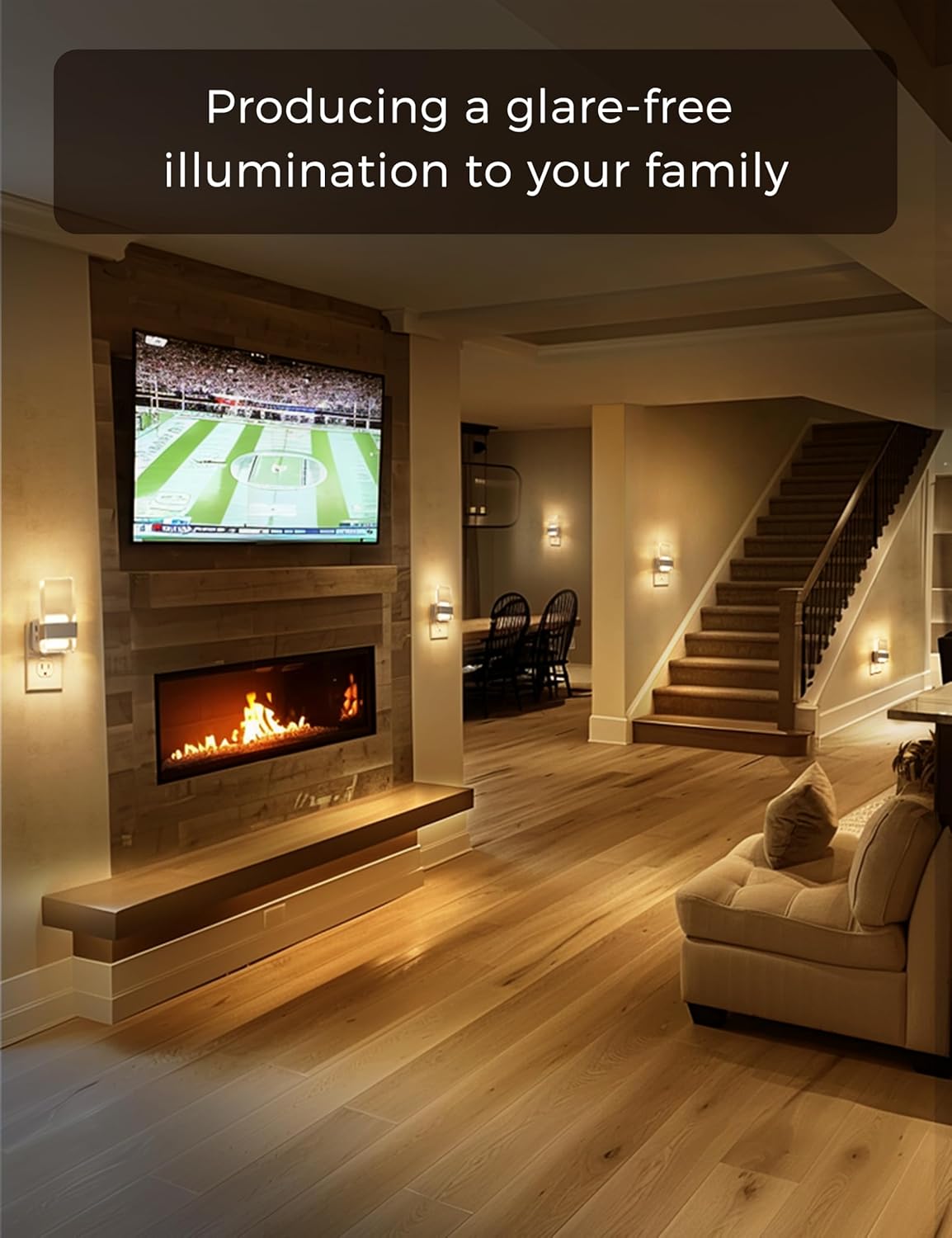 L LOHAS LED Night Light, Night Lights Plug Into Wall, Dusk-to-Dawn Sensor Decorative Night Light, 0-100LM Dimmable Nightlights, Wall Sconce-Style Acrylic Nitelight for Bathroom, Hallway,Gift, 1 Pack