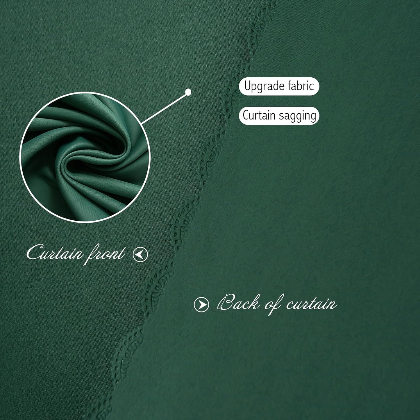 Blackout Curtains for Bedroom Stick On Curtains Window Shades Pull Down Blackout Window Cover No Drillng Self Adhesive Curtains No Rod Small Curtain 47" W X 79" L, Dark Green, 1 Panel