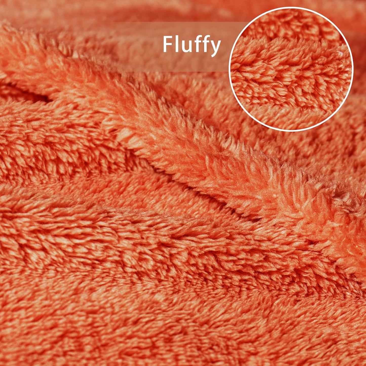 Exclusivo Mezcla Twin Size Flannel Fleece Blanket, Super Soft Velvet Plush Bed Blanket, Fuzzy Cozy and Warm for All Seasons, 60x80 Inches, Burnt Orange