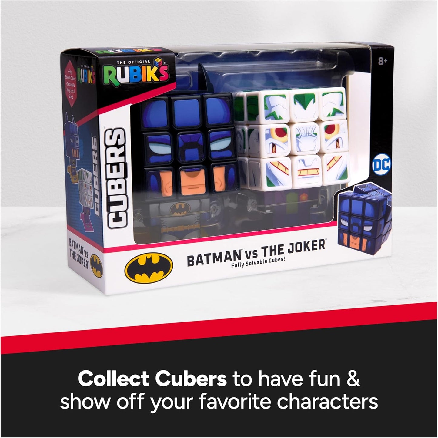 Rubik’s Cube Batman and Joker Cubers 2-Pack, Problem-Solving Challenging Brain Teaser Collectible Batman Fidget Toy, for Adults & Kids Ages 8+