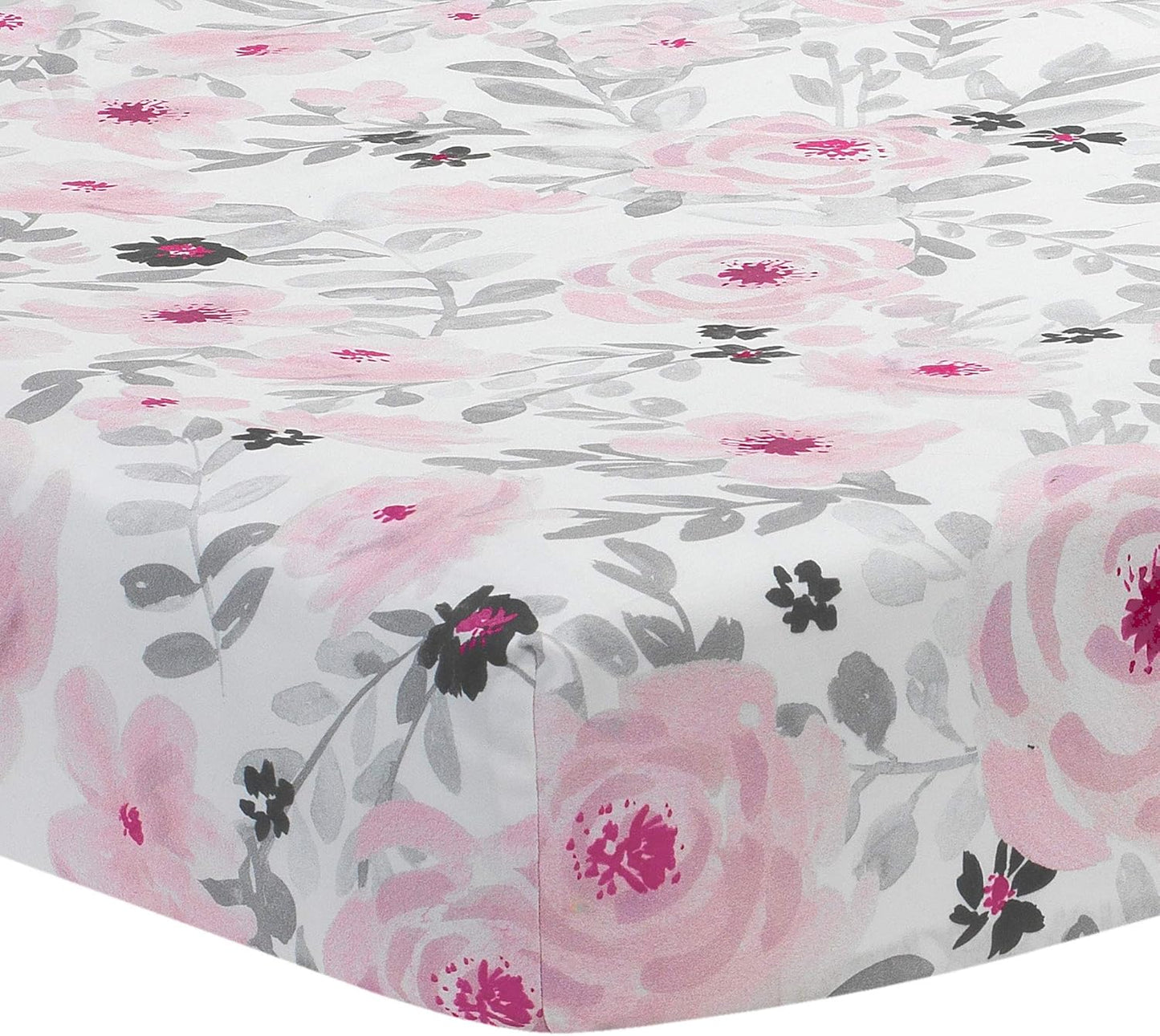 Bedtime Originals Blossom Pink Watercolor Floral 3-Piece Mini Crib Bedding Set