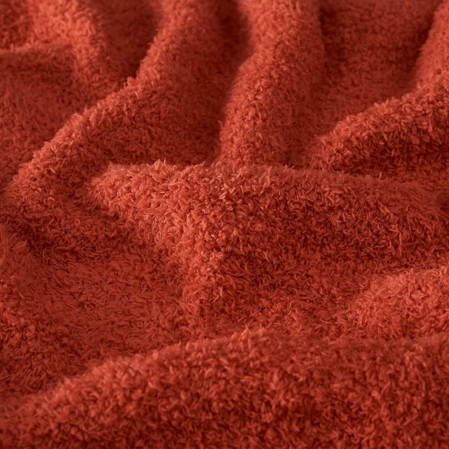 CYMULA Knit Fall Throw Blanket for Couch Orange-Super Soft Lightweight Plush Fuzzy Fluffy Cozy Blankets and Throws for Sofa Bed, 50x60 inches