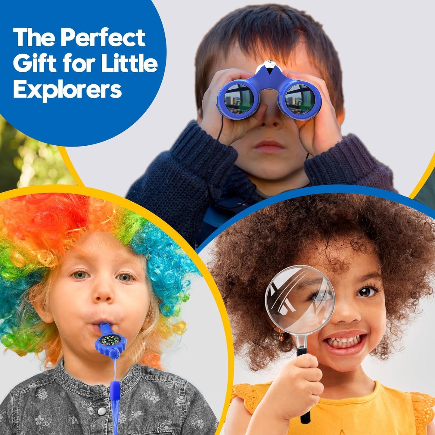 Binoculars for Kids, Toys for 3-12 Year Old Girls and Boys, Bird Watching Hiking 4 5 6 7 8 9 Year Old Girl Boy Christmas Birthday Gifts, Outdoor Toys for Kid Set with Magnifying Glass & Compass