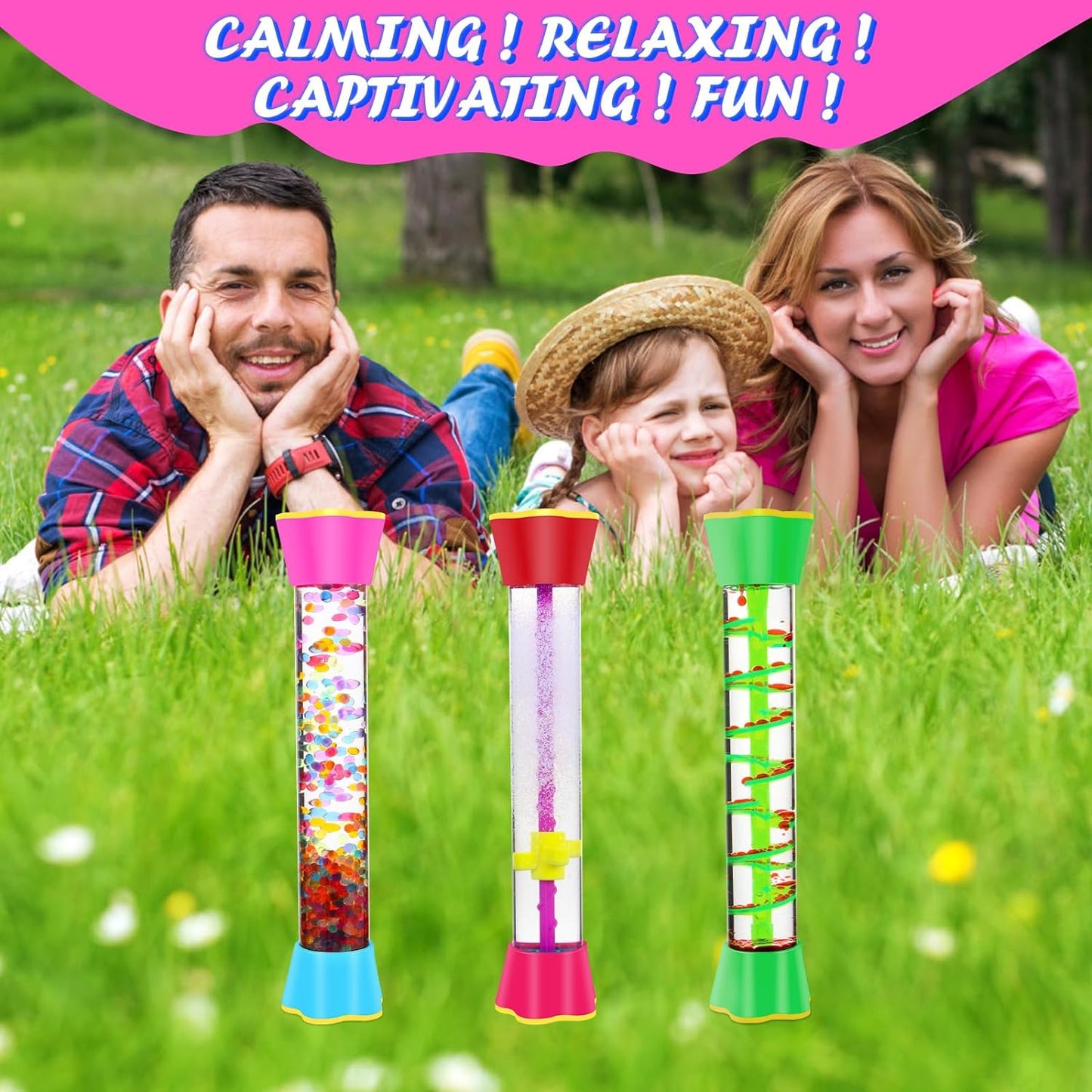 Sensory Fidget Tubes - Calm down Toys for Kids - Sensory Tubes for Calm Down Corner Supplies,Occupational Therapy - Promotes Calmness & Independent Play - Securely Sealed, No Leaks