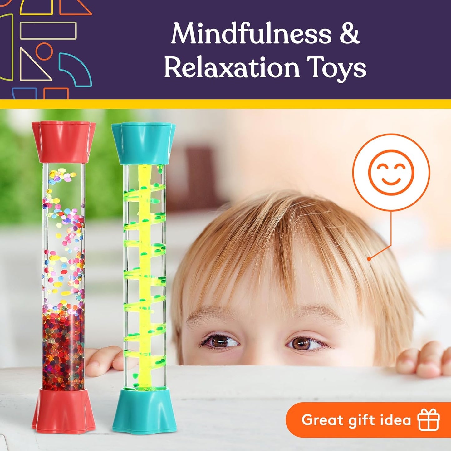 Special Supplies Liquid Motion Bubbler Toy Cool Tubes 5-Pack Colorful Hourglass Timer with Droplet Movement, Bedroom, Sensory Play, Cool Home or School