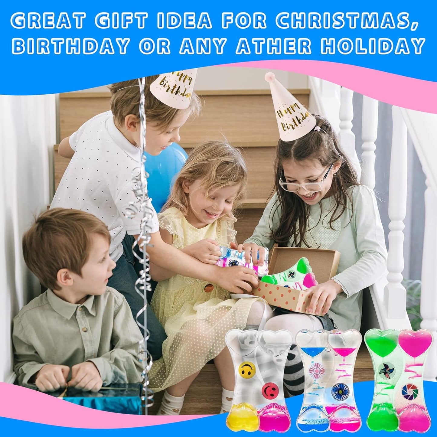 Liquid Motion Bubbler for Kids and Adults, Liquid Motion Bubbler Sensory Toys, Liquid Timer for Sensory Play, Fidget Toy,Stress Management,Cool Desk Decor (2023 Latest 3-Pack)