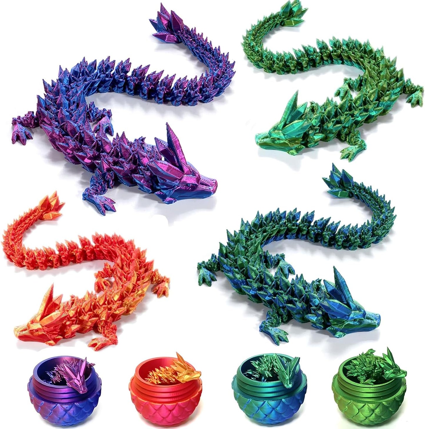3D Printed Dragon Egg,Mystery Crystal Dragon Fidget Toys,Articulated Dragon,Home Desk Decor Easter Surprise Dinosaur Eggs,Adults Fidget Toys for Autism/ADHD