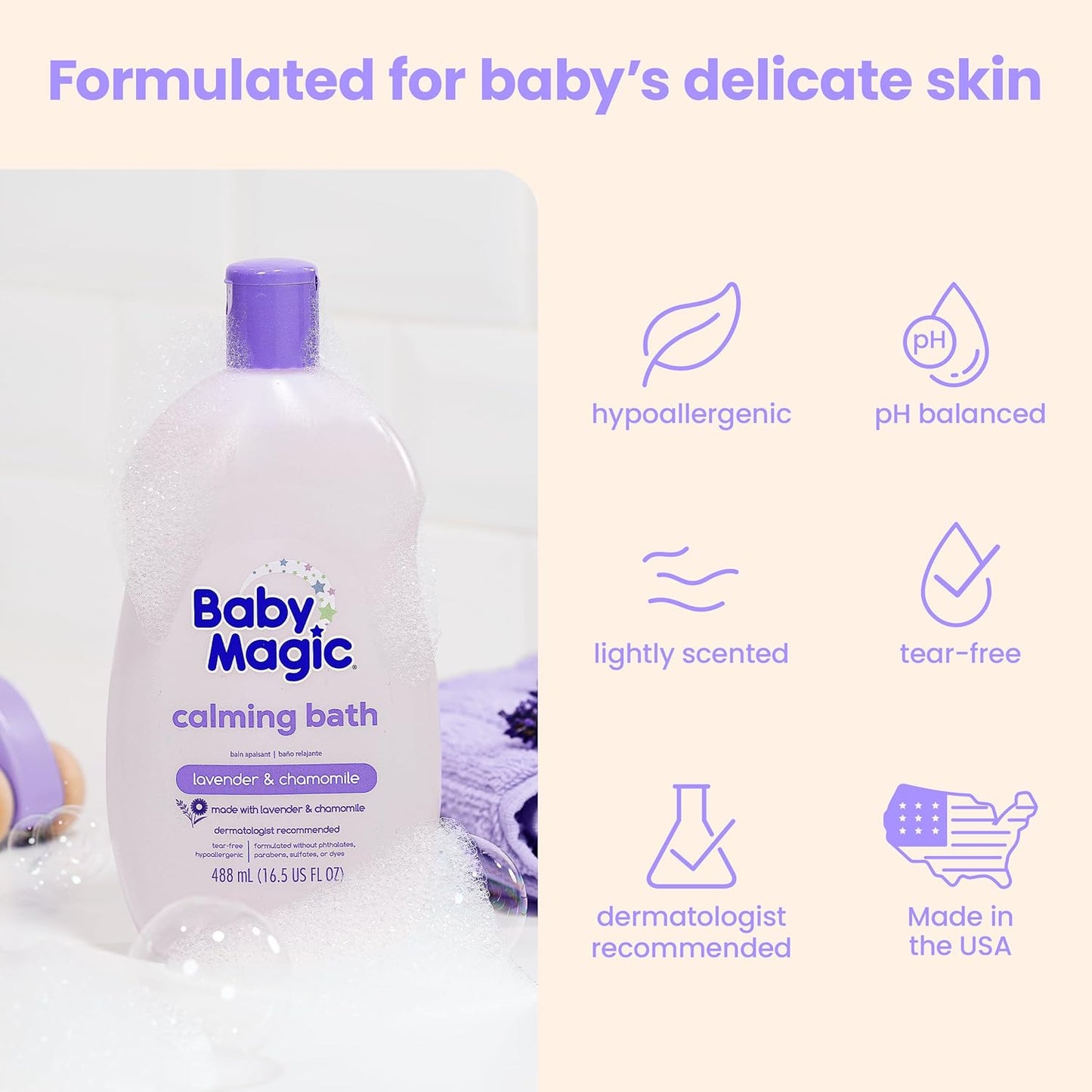 Baby Magic Calming Baby Bath, 16.5 Fl Oz