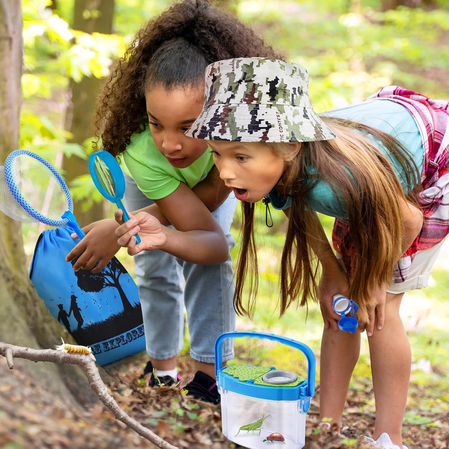 ESSENSON Bug Catcher and Kids Explorer Kit, Outdoor Bug Catching Explorer Adventure Kit with Binoculars, Summer Outdoor Toys for Kids Ages 4-8