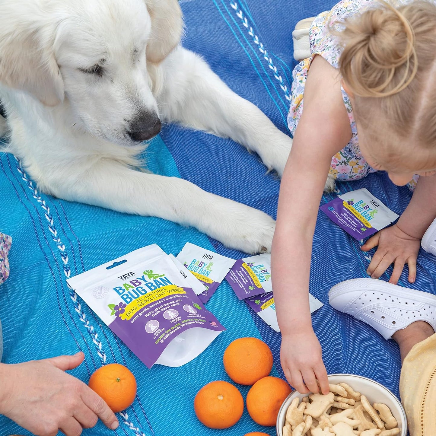 YAYA ORGANICS Baby Bug BAN Insect Repellent Wipes – All-Natural, DEET-Free, Non-Toxic, for Babies, Kids and Sensitive Skin (48 Count, Pack of 4)