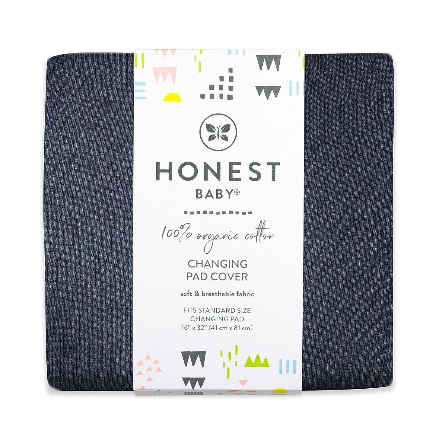 HonestBaby Boys Organic Cotton Changing Pad Cover, Dark Navy, One Size