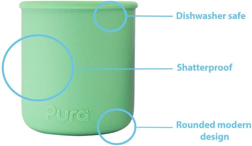 Pura my-my Silicone Sippy Cup 5oz/150ml - Training Cup, Reusable, Platinum Food Grade Medical Grade, Spill Proof Cups for Kids, Toddlers, Babies & Infants (Slate)