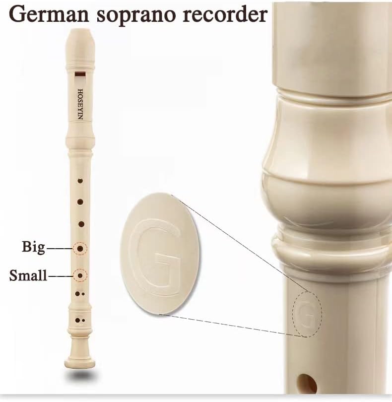 Soprano Recorder Baroque style German style C Key 8 Holes Soprano Recorder for Beginners Kids students(German, ivory white)