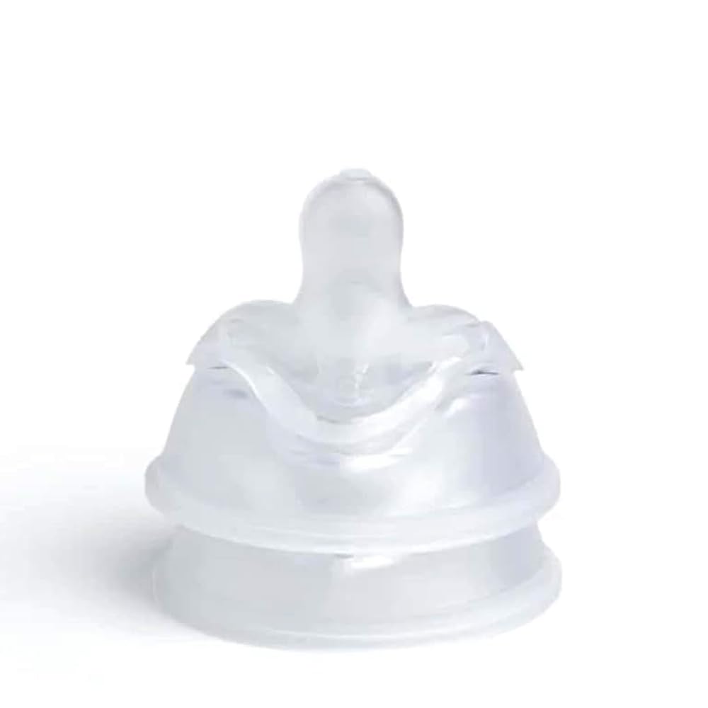 Herobility Double Anti-Colic Silicone Nipples, Baby Bottle Teats, Breast Like Shaped Nipples - Fits Herobility's & Eco Baby Bottles | Pack of 2 (X-Small Size)