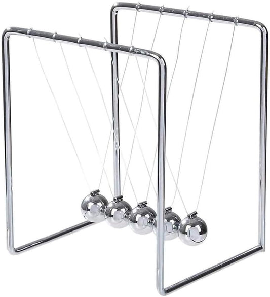Newton’s Cradle Unique Stainless Steel Newtons Cradle Balance Balls All-Metal Physics Science Newton Pendulum for Home Office Decor Ornament Educational Desk Toy