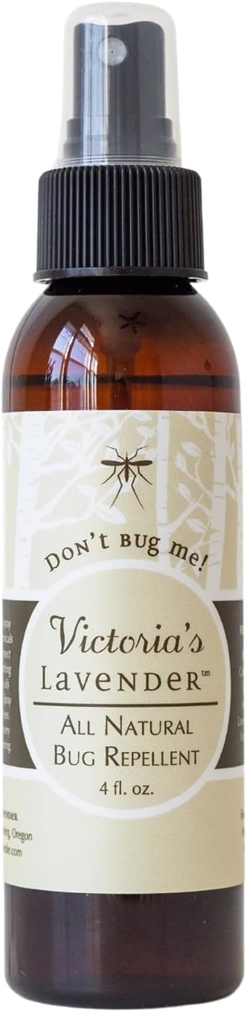 Victoria's Lavender Organic Don’t Bug Me Insect Spray DEET-Free, Made with Plant Based Essential Oils & Aloe Vera - Made in The USA - (1 Pack 4 Fl Oz)