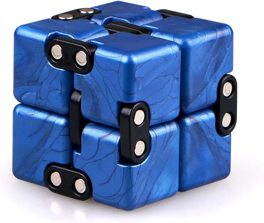Magic Crazy Cube Stress & Anxiety Relief Toy Killing Time Fidget Toy for Kids Adults ADD ADHD (Blue)