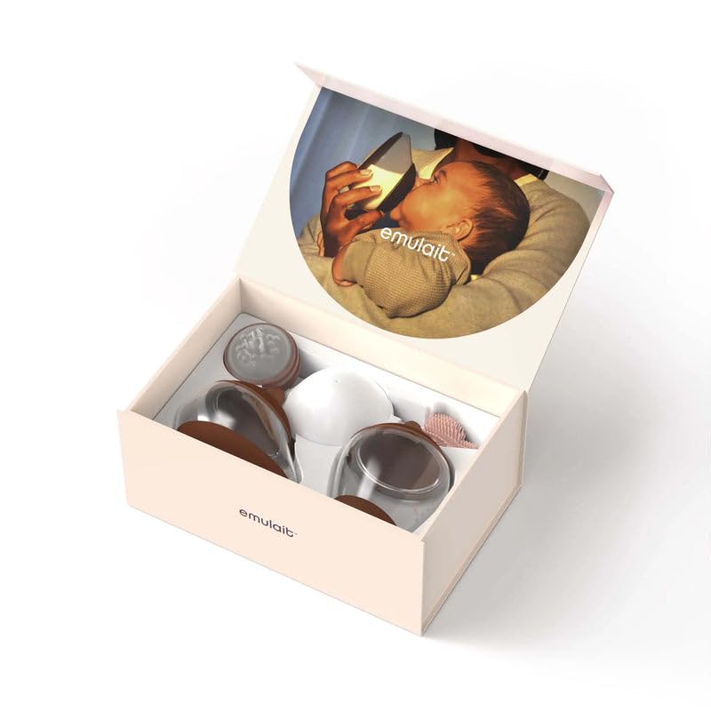 Baby Bottle Starter Kit Includes 2 Bottles 2 Nipples 2 Caps 2 Lids 2 Responsive Flow Valves, Cleaning Brush