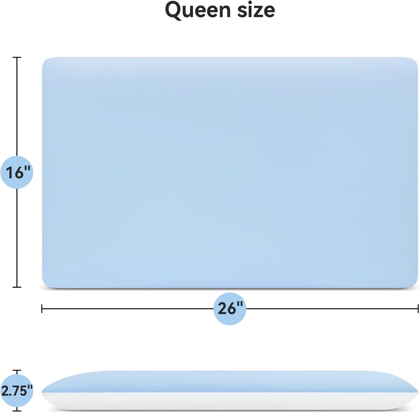 AM AEROMAX 2.75 Inches Queen Size Hyper Slim Memory Foam Pillow for Stomach and Back Sleepers - Thin, Flat Design for Cervical Neck Alignment and Deeper Sleep.